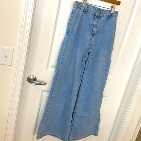 SHEIN Y2K Super Wide Leg Blue Denim Jeans, Women’s Size 28 - Picture 1 of 8